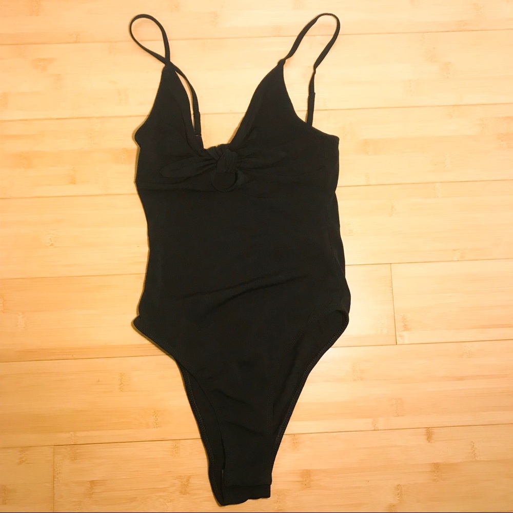 NEW Black Bow Front Bodysuit